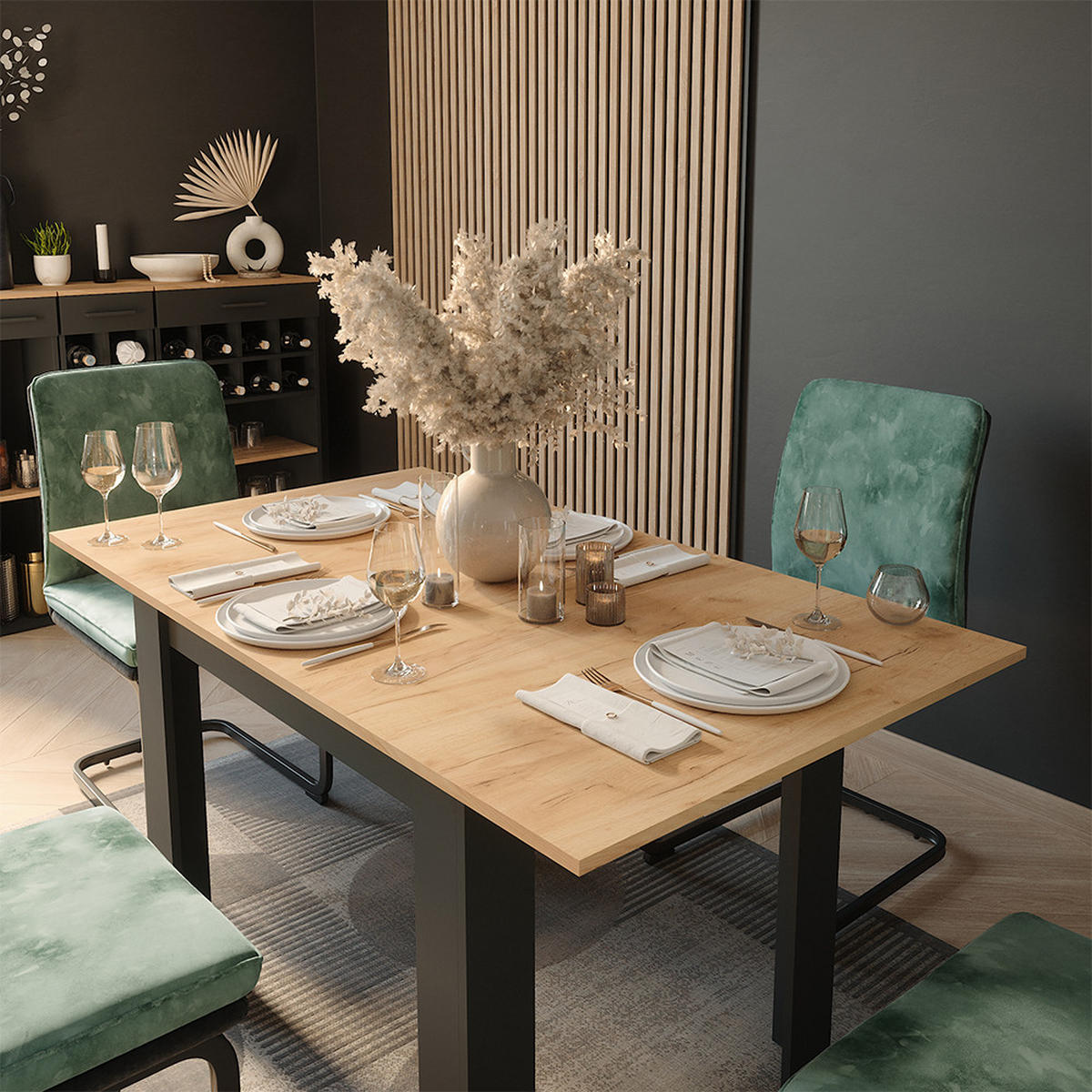 JÍDELNÍ STŮL Repose Antracit/zlatý dub - antracitová, kompozitní dřevo (80/100/76cm) - Vicco