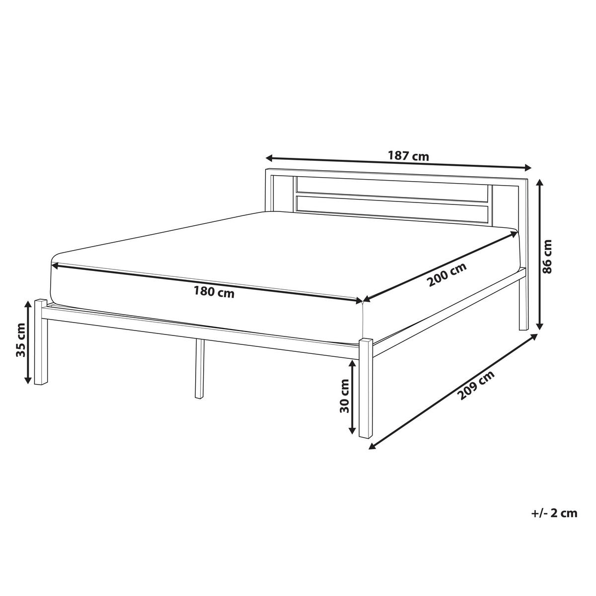 METALLBETT 180/200 cm Schwarz Cusset - Schwarz, Metall (180/200cm) - Beliani