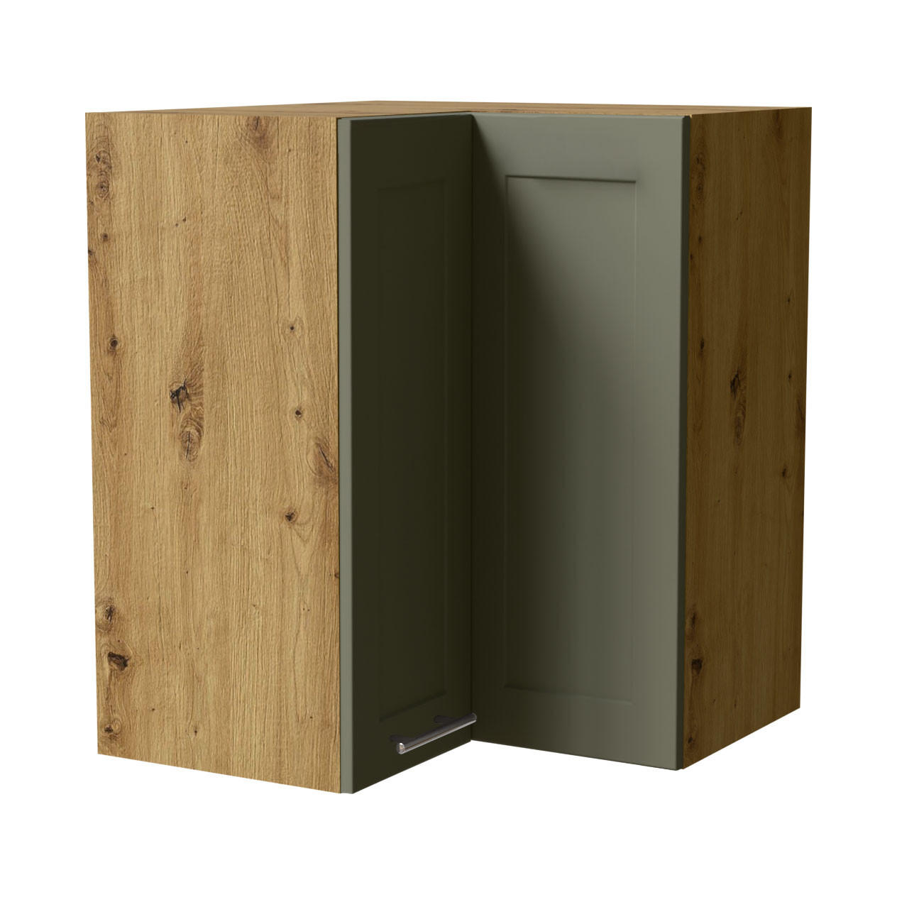 ECKHÄNGESCHRANK Oslo W12/60 Eiche Artisan / Reed Green Matt 60 / 60 / 72cm - Eiche Artisan/Grün, Holz/Holzwerkstoff (60/72/60cm) - Feldmann-Wohnen