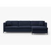 ECKSOFA ausklappbar rechts mit Container Gloria aus strukturiertem Stoff blau 4 Sitzplätze - Blau, Textil (170/260cm) - Micadoni