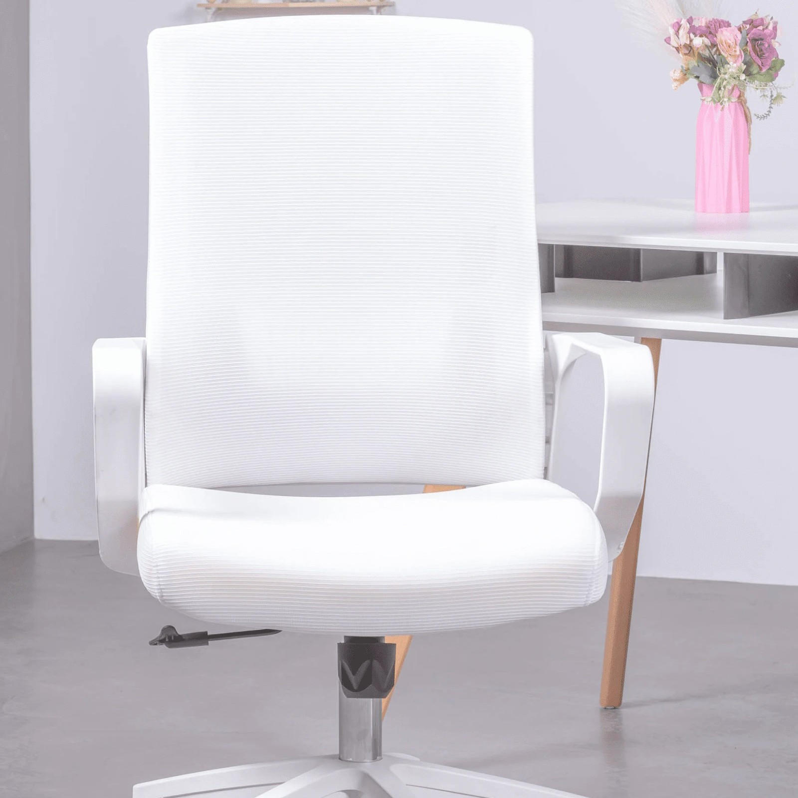 SCHREIBTISCHSTUHL Textil Weiß - Weiß, Textil (60/100/58cm) - Nest Dream