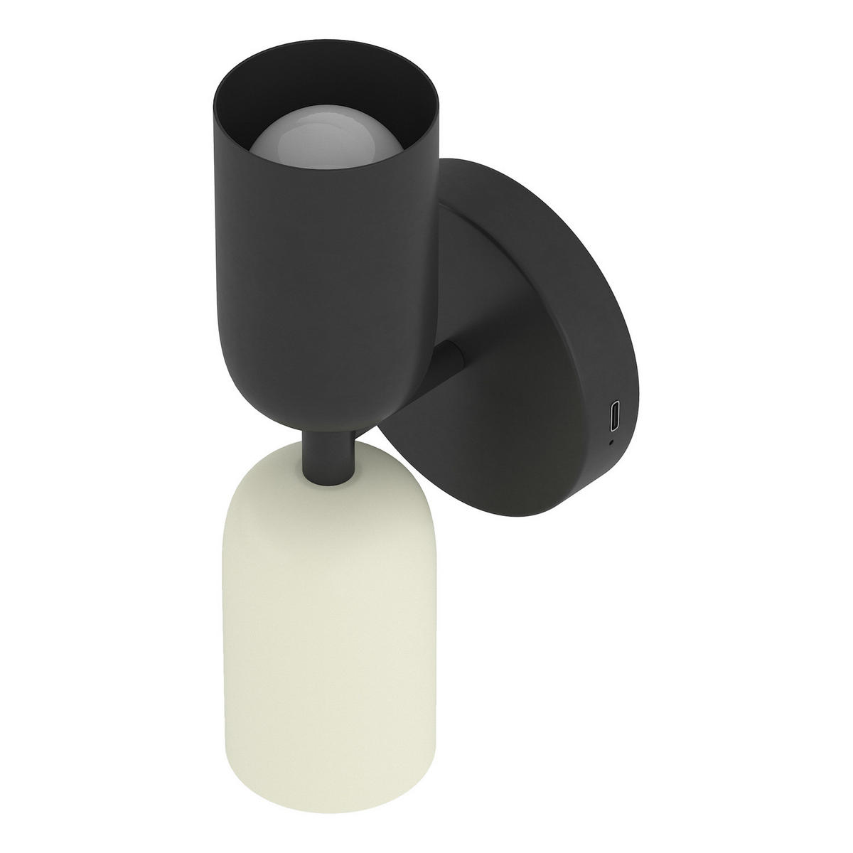 AKKU-WANDLEUCHTE - inkl. Fernbedienung - Dimmbar - Eisen - Creme/Schwarz, Metall (10/22/10cm) - home24