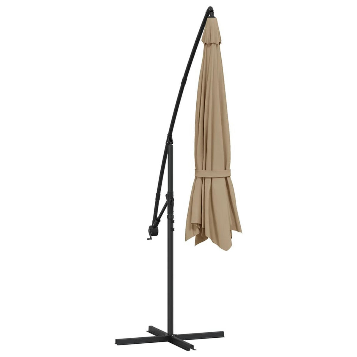 SONNENSCHIRM rund MARC 350cm Taupe | UV-Schutz, Kurbelsystem | Ampelschirm rund - Taupe, Metall (350/350cm) - DELUKE