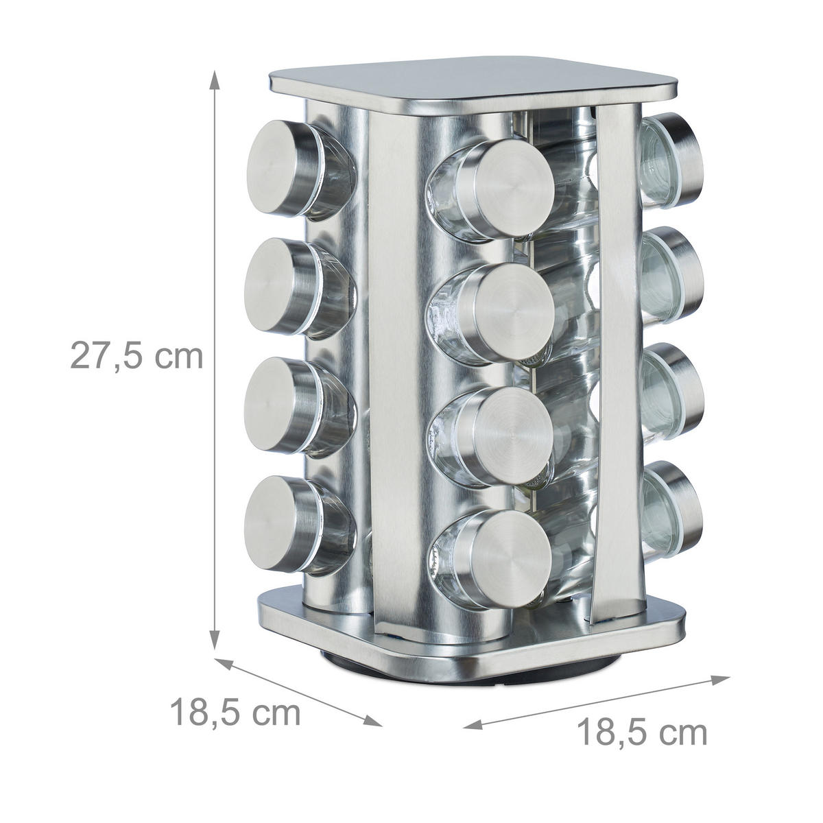 GEWÜRZKARUSSELL - Multicolor, Glas/Metall (18.5/27.5/18.5cm) - Relaxdays
