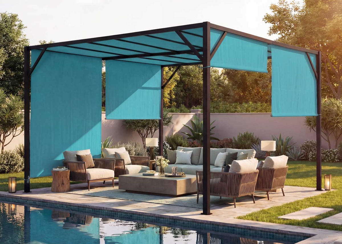 PERGOLA BEJA Türkis - Türkis, Metall (305/212/405cm) - MCW