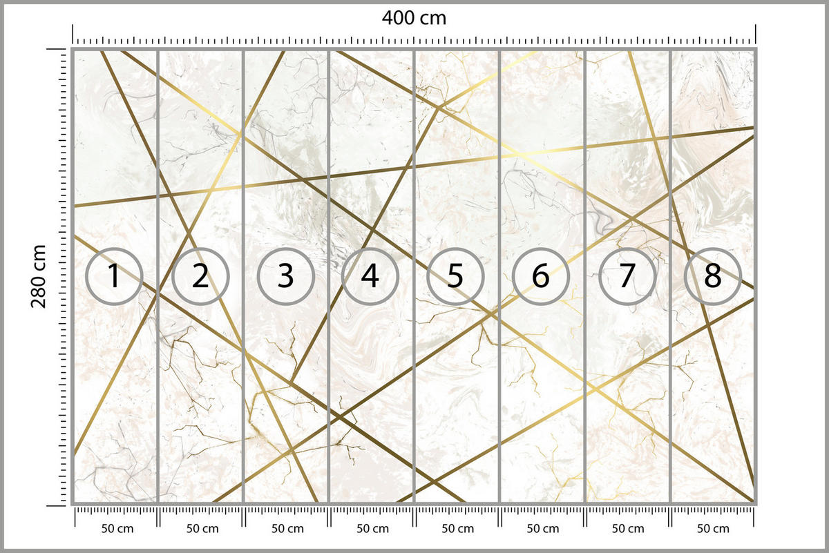 FOTOTAPETE Marmor Linien Abstraktion 400x280 - Gelb/Beige, Papier (400/280cm) - Muralo