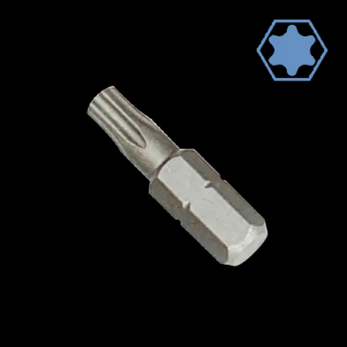 BIT Innensechskant, T25, 1/4 Zoll, S2-Stahl - Silberfarben, Metall (5/1.5/1cm) - BONI-SHOP