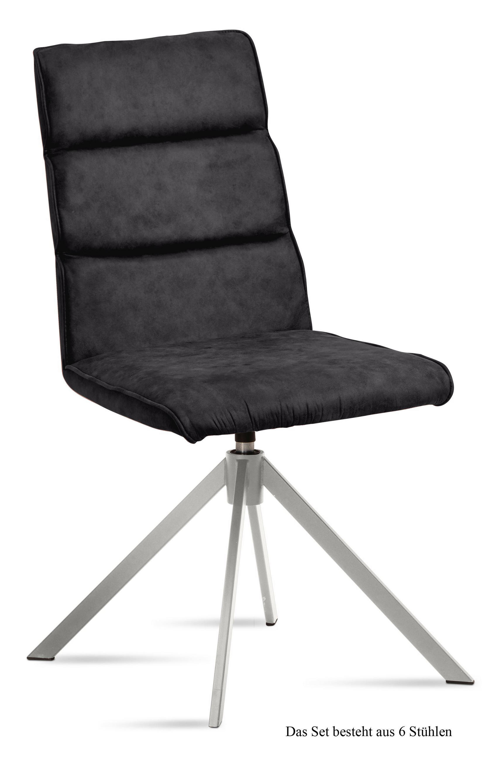 ESSZIMMERSTUHL drehbar (6er-Set) Dulcea 47x92x60 Edelstahl/Anthrazit - Edelstahlfarben/Anthrazit, Kunststoff (60/92/47cm) - 58aufmkessel
