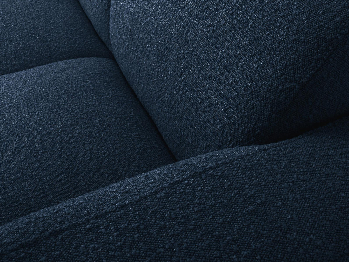 ECKSOFA rechts Molino aus Boucle dunkelblau 6 Sitzplätze - Dunkelblau, Textil (250/315cm) - Micadoni