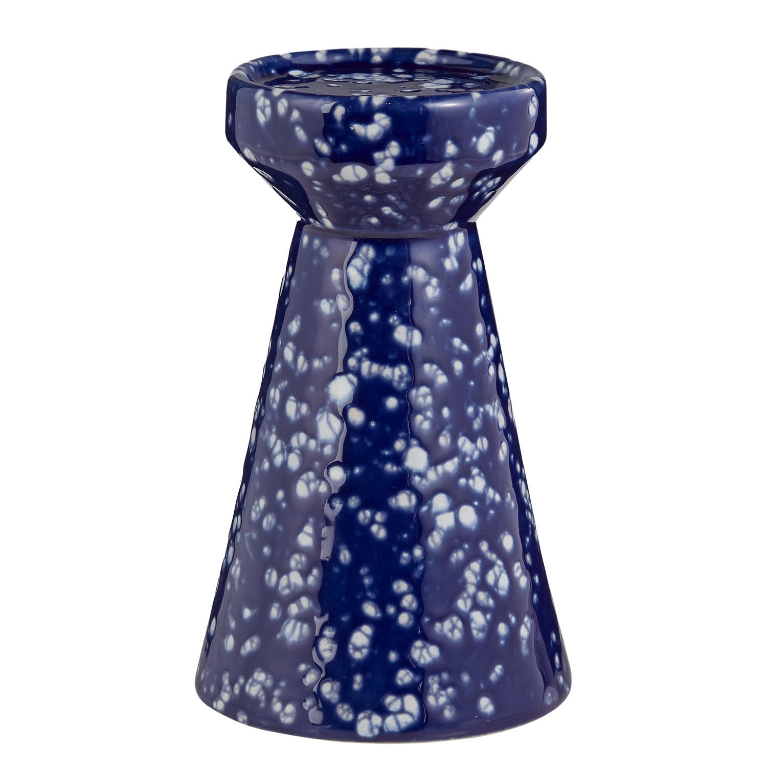 KERZENHALTER Speckle für Stumpenkerzen - Blau, Keramik (12/20/12cm) - BUTLERS