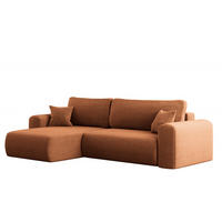 ECKSOFA Mit Schlaffunktion und Stauraum für Bettzeug Capri Stoff Poso Ziegel Links - Kupferfarben, Holz/Textil (145/272cm) - Kaiser Möbel