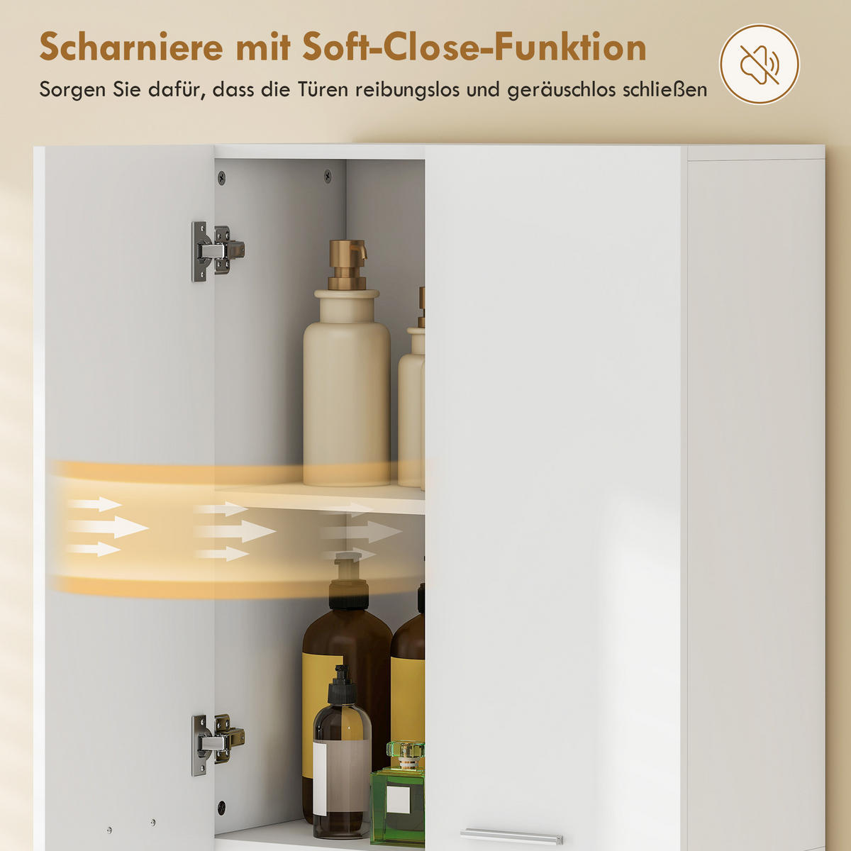 BADEZIMMERSCHRANK aus MDF 60/30/174 cm Weiß - Weiß, Holzwerkstoff/Metall (30/174/60cm) - HOMCOM