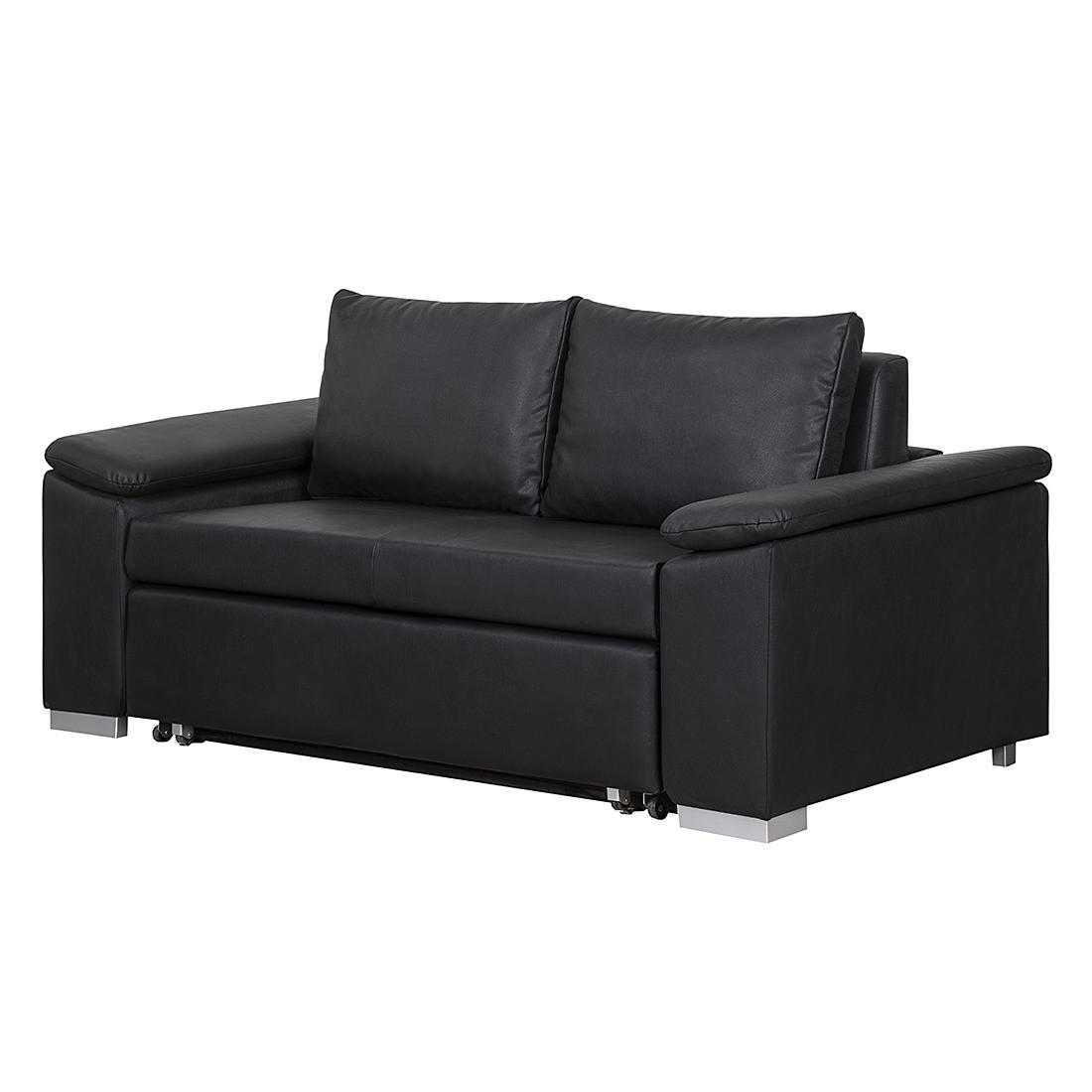 SCHLAFSOFA mit schräger Armlehne - Schwarz, Kunststoff (190/90/90cm) - home24