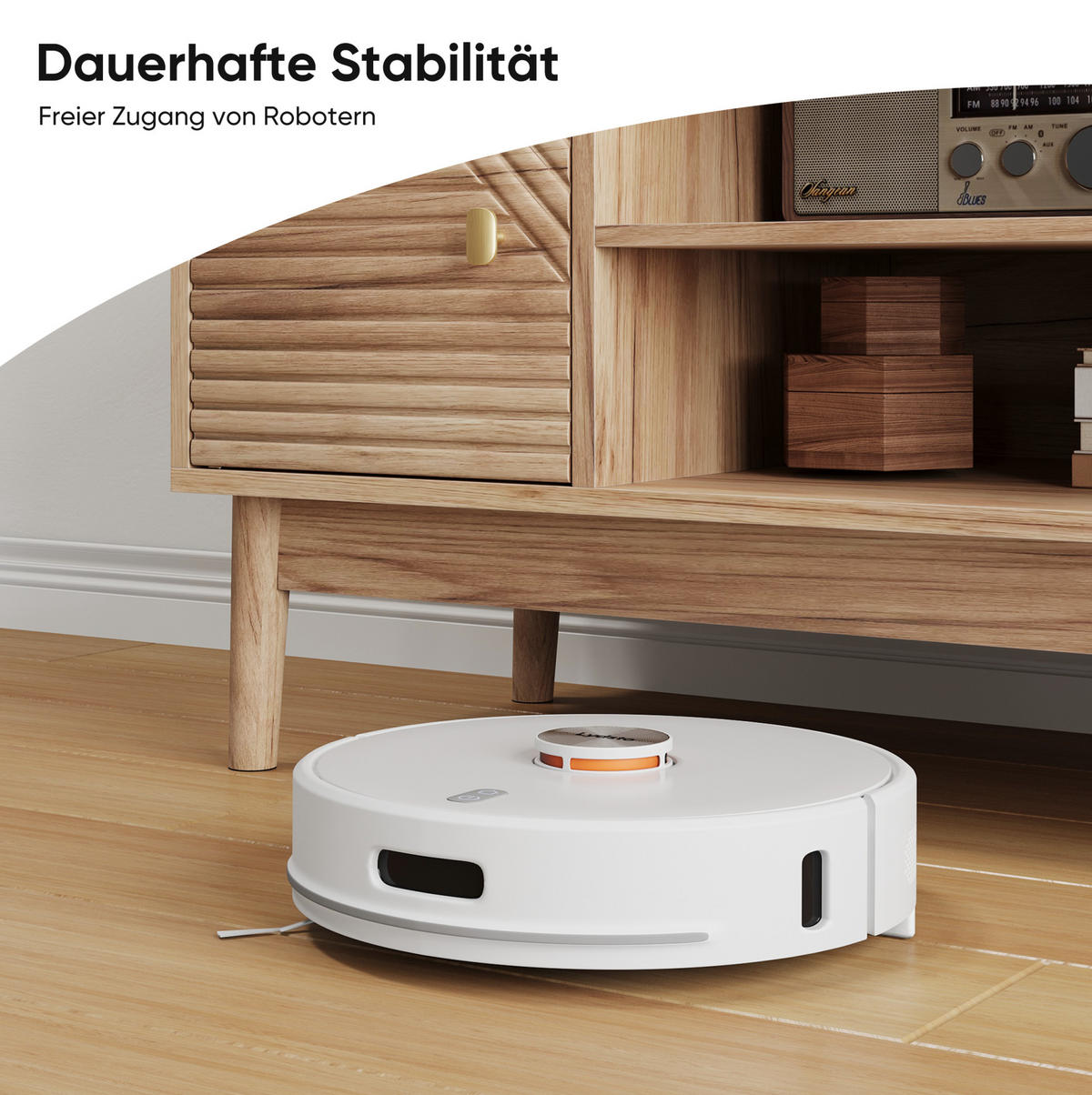 LOWBOARD 110/40/48 cm Eiche aus MDF mit Kabelmanagement - Braun, Holzwerkstoff (40/48/110cm) - OKMYHOME