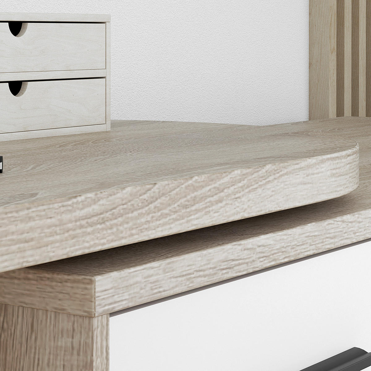 ECKSCHREIBTISCH - Weiß / Eiche Sonoma Dekor - Eichefarben/Weiß, Holzwerkstoff (50/144/74cm) - home24