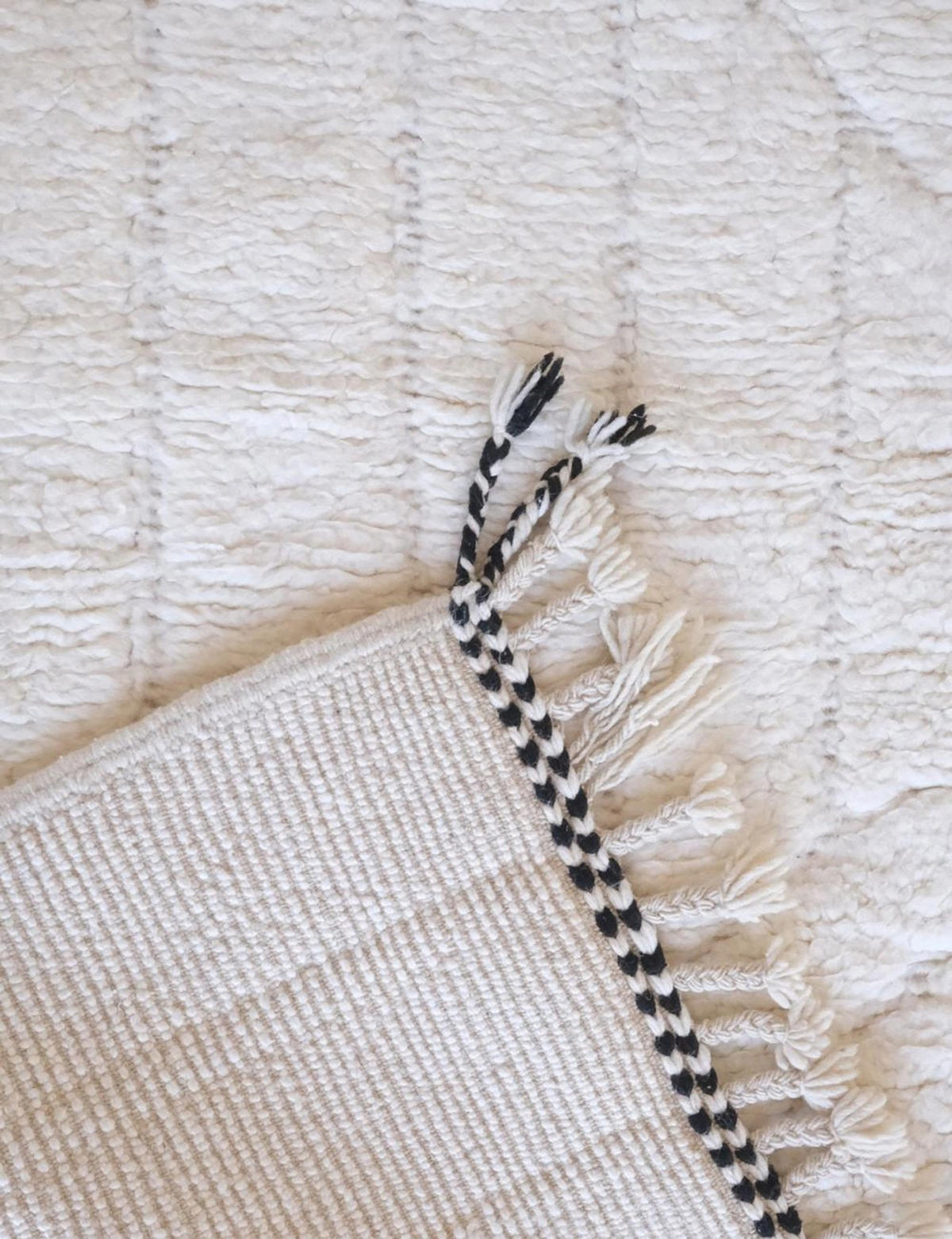 BERBERTEPPICH aus reiner Wolle 195x 195 cm - Weiß, Naturmaterialien (195/195cm) - AFK Living