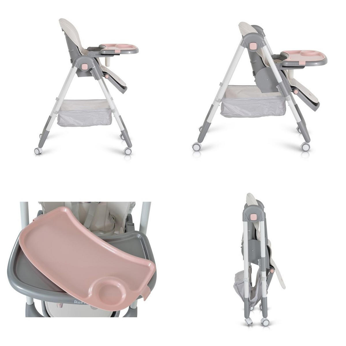 HOCHSTUHL Raffy klappbar rosa 4 Räder, Rückenlehne verstellbar, Korb, Gurt - Rosa, Kunststoff (50/105/70cm) - Moni