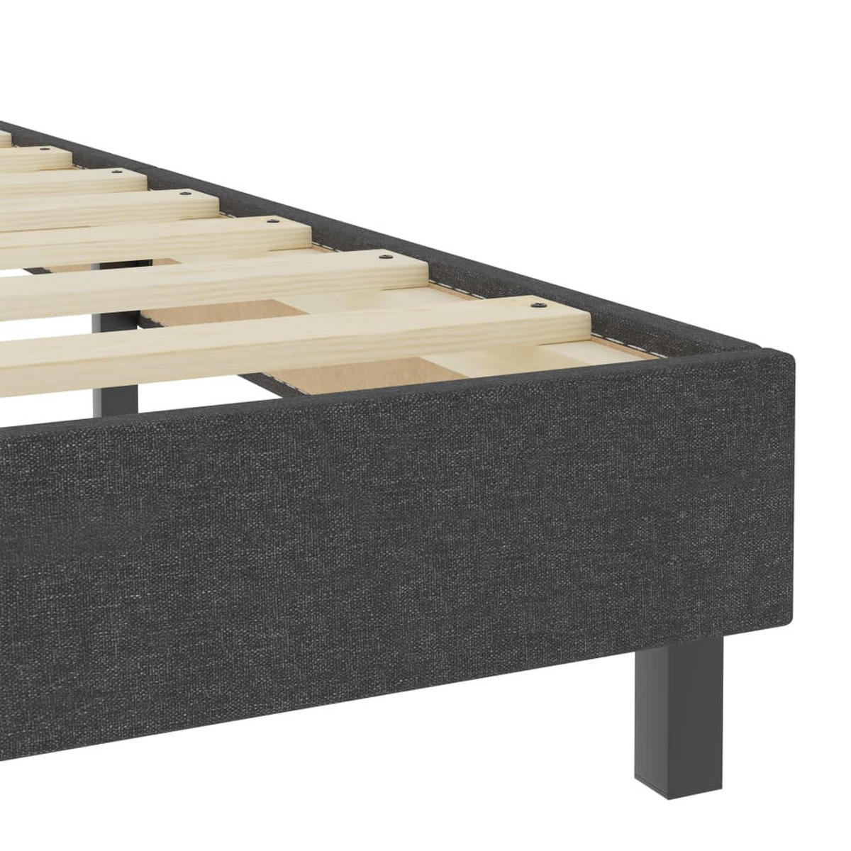 BOXSPRINGBETT DUNKELGRAU STOFF 160X200 CM - Dunkelgrau, Holz/Textil - vidaXL
