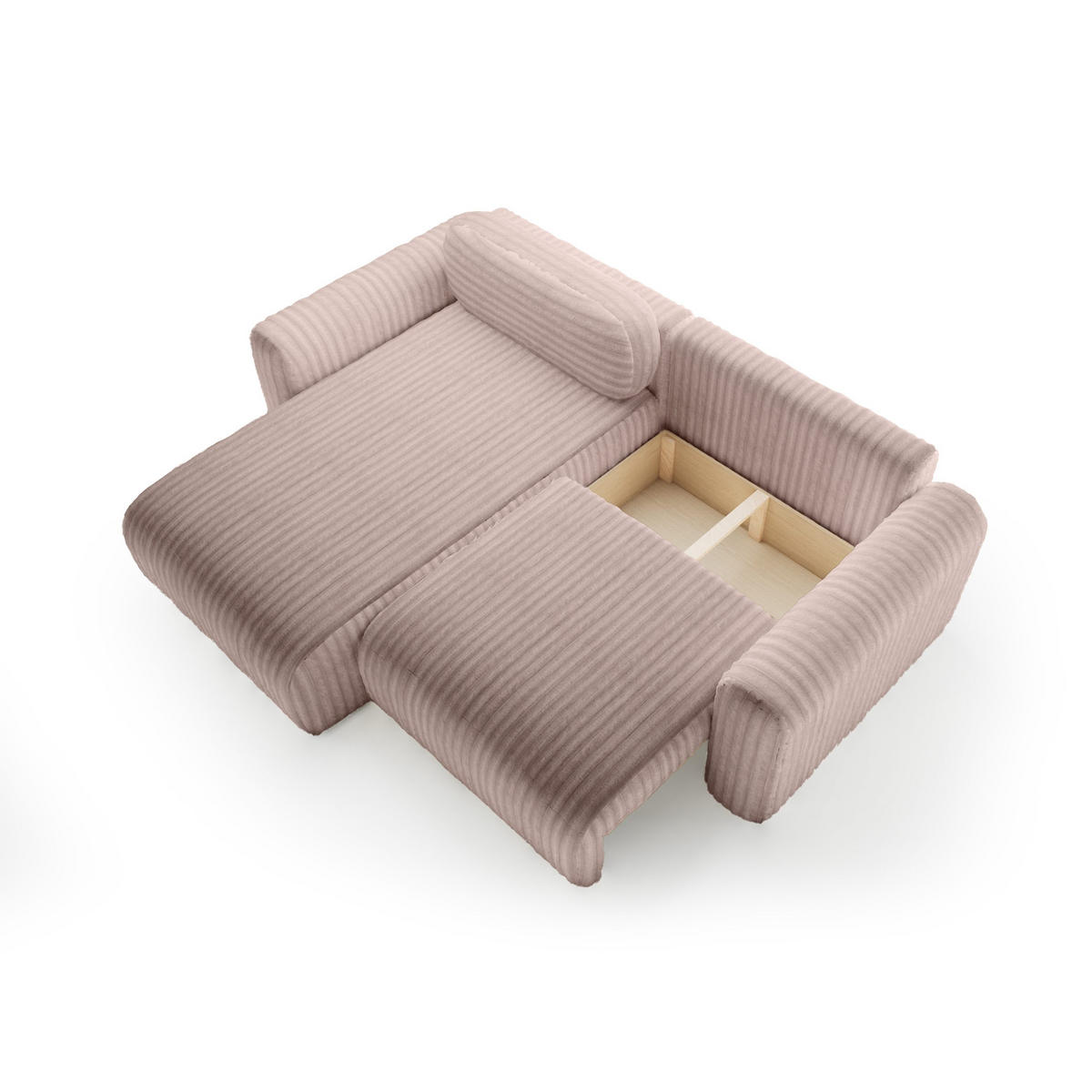 ECKSOFA mit Schlaffunktion Emmen Mini, Rosa - Pink, Textil (246/100cm) - Fedve