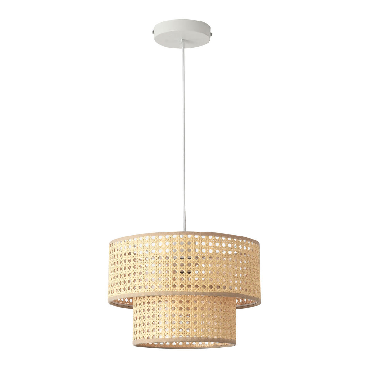 HÄNGELEUCHTE Ascot - Beige/Weiß, Kunststoff/Metall (30/30/160cm) - lux.pro