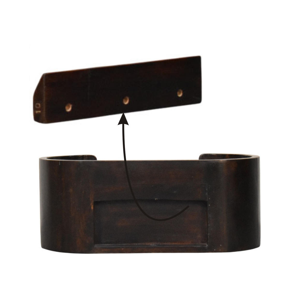 NACHTTISCH mit Samt-Mokka-Finish, 1 Schublade, oberes Fach, dunkelbraun - Dunkelbraun/Goldfarben, Holz/Metall (50/20/25cm) - Artisan Furniture