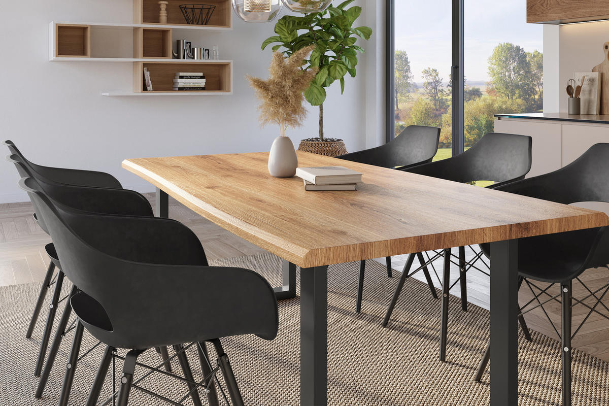 ESSTISCH JULIUS U - Wildeiche/Eichefarben, Holz (100/240/77cm) - SAM