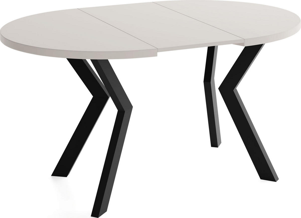 ESSTISCH Savio rund ausziehbar verlängerbar, Kaschmir 80-130/80/77 cm - Kaschmir/Schwarz, Holz/Holzwerkstoff (80/80/77cm) - WFL GROUP