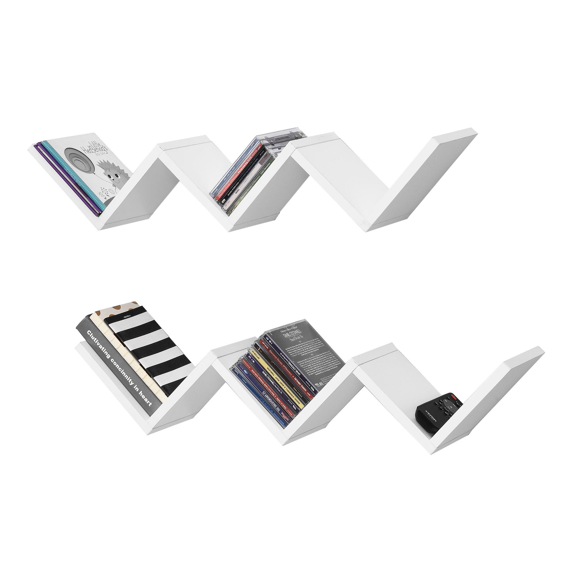 WANDREGAL-SET 2 TLG. Askim - Weiß, Holzwerkstoff (71.5/14/15cm) - [en.casa]
