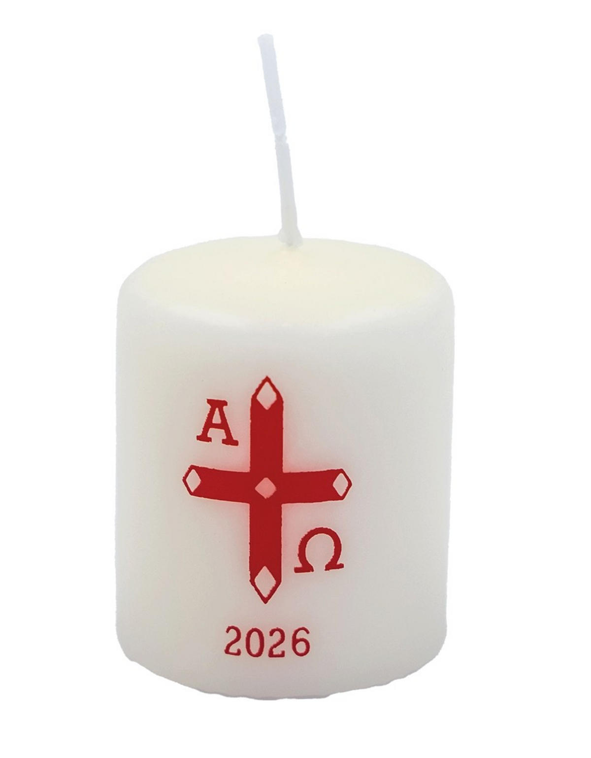 OSTERKERZE 60 x Ø 50 mm mit Jahreszahl 2026 - Beige, Paraffin (5/6/6cm) - Kopschitz Kerzen