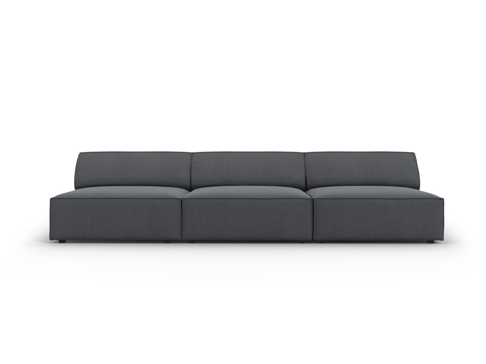 SOFA Jodie aus strukturiertem Stoff dunkelgrau 3 Sitzplätze - Dunkelgrau, Textil (102/70/240cm) - Micadoni