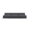 SOFA Jodie aus strukturiertem Stoff dunkelgrau 3 Sitzplätze - Dunkelgrau, Textil (102/70/240cm) - Micadoni