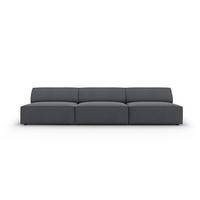 SOFA Jodie aus strukturiertem Stoff dunkelgrau 3 Sitzplätze - Dunkelgrau, Textil (102/70/240cm) - Micadoni