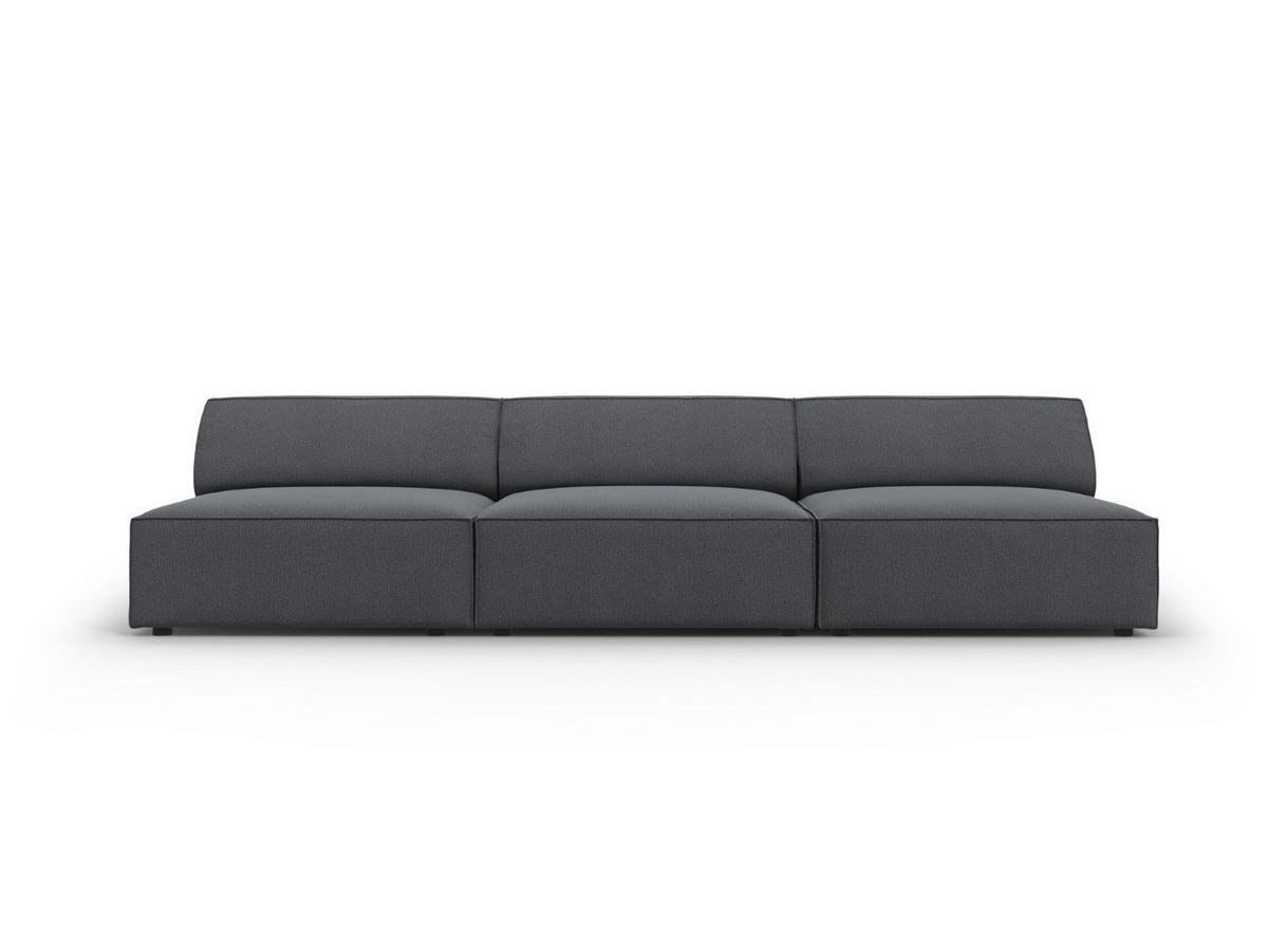 SOFA Jodie aus strukturiertem Stoff dunkelgrau 3 Sitzplätze - Dunkelgrau, Textil (102/70/240cm) - Micadoni