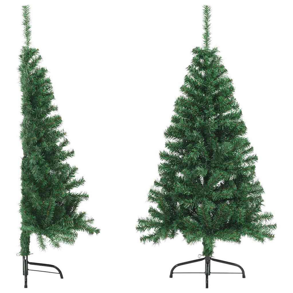 HALB-WEIHNACHTSBAUM Künstlicher Mit Ständer Grün 120 Cm Pvc - Grün, Kunststoff (120cm) - vidaXL