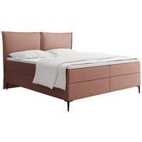 BOXBETT Calio Rise mit Bettkasten, Terrakotta Chenille 120x200 cm – inkl. H4 Taschenfederkern Matratze & Foam Topper - Beige/Terracotta, Holz/Holzwerkstoff (120/200cm) - WFL GROUP
