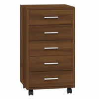 SCHUBLADENSCHRANK Mit Rollen Braun Eichen-Optik Holzwerkstoff - Braun, Holzwerkstoff (38/63/33cm) - vidaXL