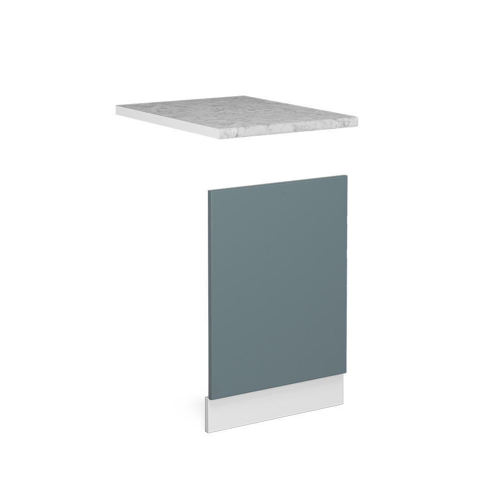 FRONTBLENDE R-Line Blau-Grau 45 cm, AP Marmor - Blaugrau/Weiß, Holzwerkstoff (45/57.2/1.6cm) - Vicco