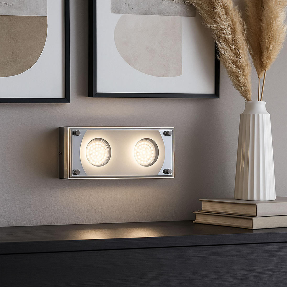 LED WANDLEUCHTE FRISCO Chrom Stahl Klar - Klar, Glas (26/10/6.6cm) - Esto