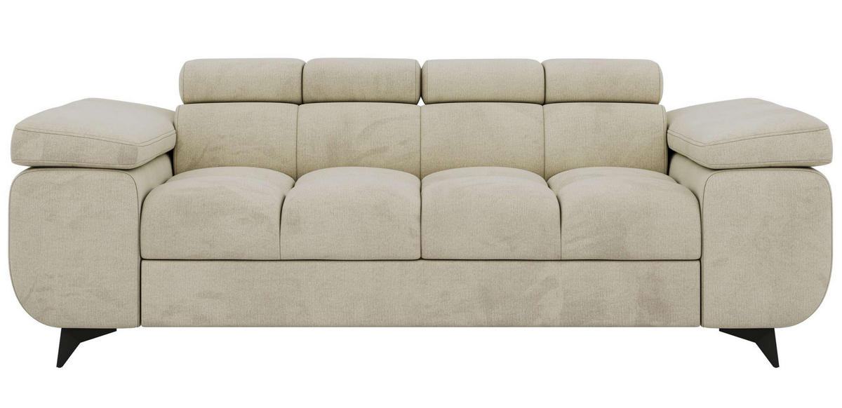 DVOUMÍSTNÁ POHOVKA NIDELLO - Béžová Samet - černá/béžová, kov/textil (194/70/97cm) - MKS