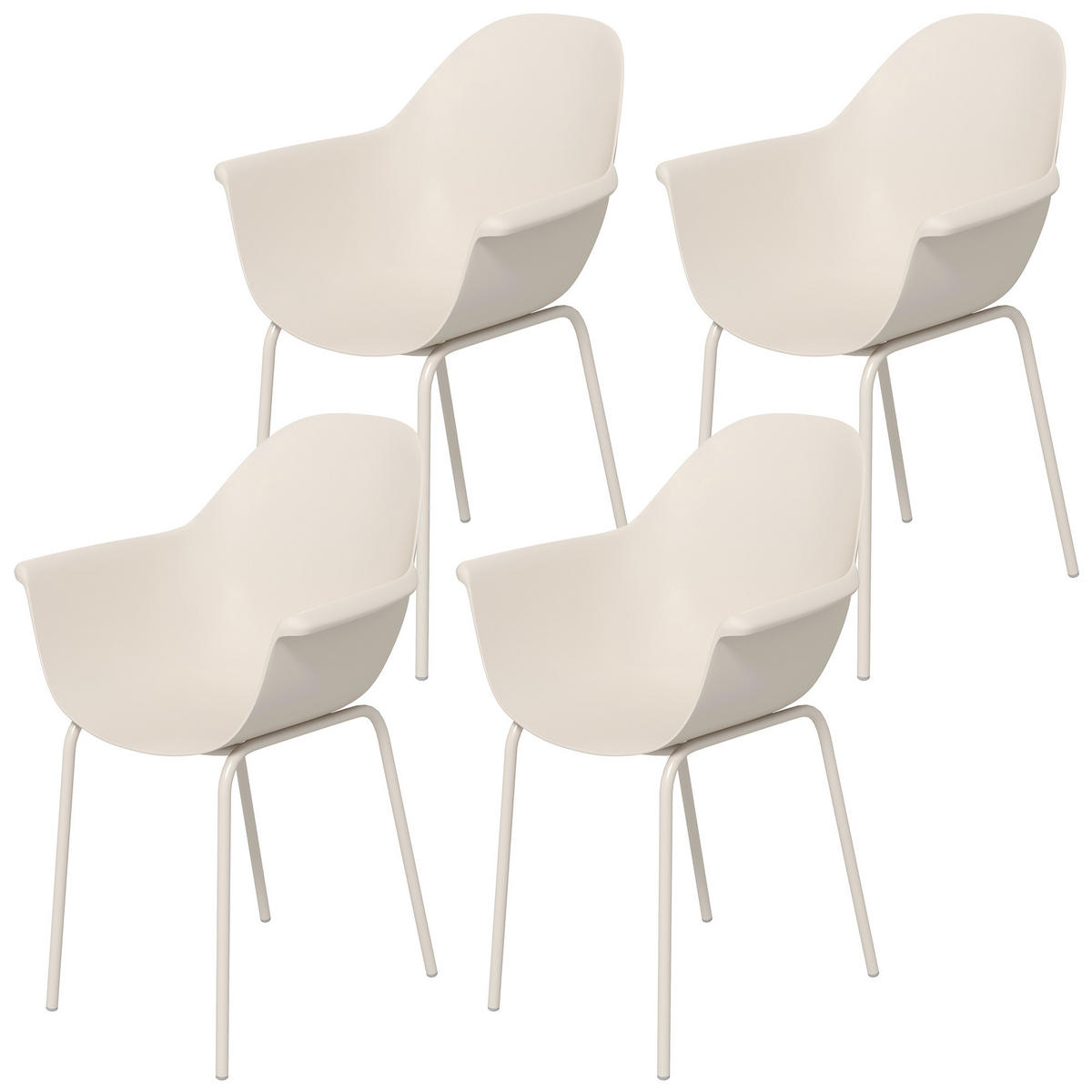 4ER-SET Gartenstühle Outdoorstühle Gartenstuhl, Moderns Design, 59 cm x 55 cm x 84 cm, Grau - Grau, Metall (59/84/55cm)