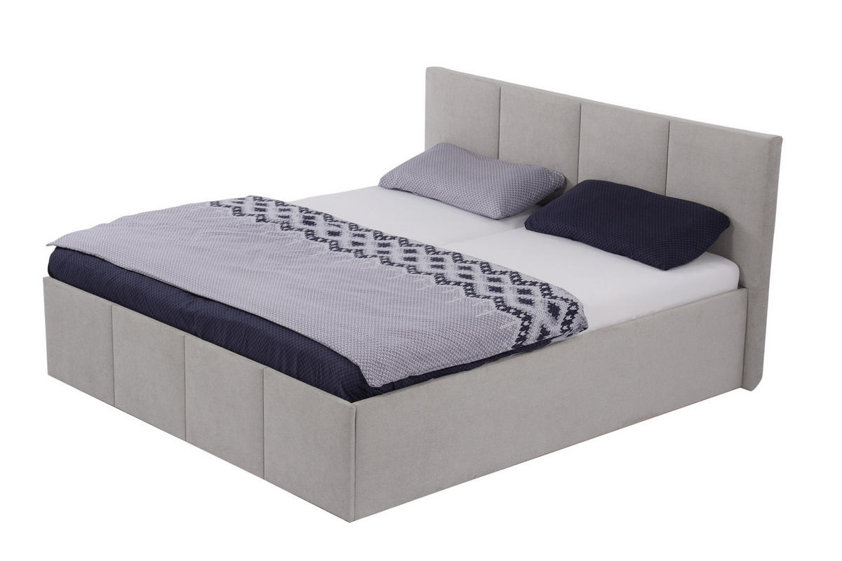 POLSTERBETT Dalas Grau 180 x 200 x 40 cm Stauraum Mit hochwertiger Matratze H2 (bis 100 kg) und Lattenrost - Grau, Holz (180/200cm) - Halmon Schlafkomfort Betten 