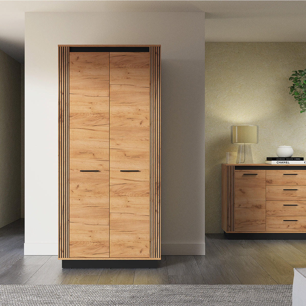 SKRIŇA 2 dvere Solal Drevo - hnedá, kompozitné drevo (92/200/55cm) - Petits-meubles
