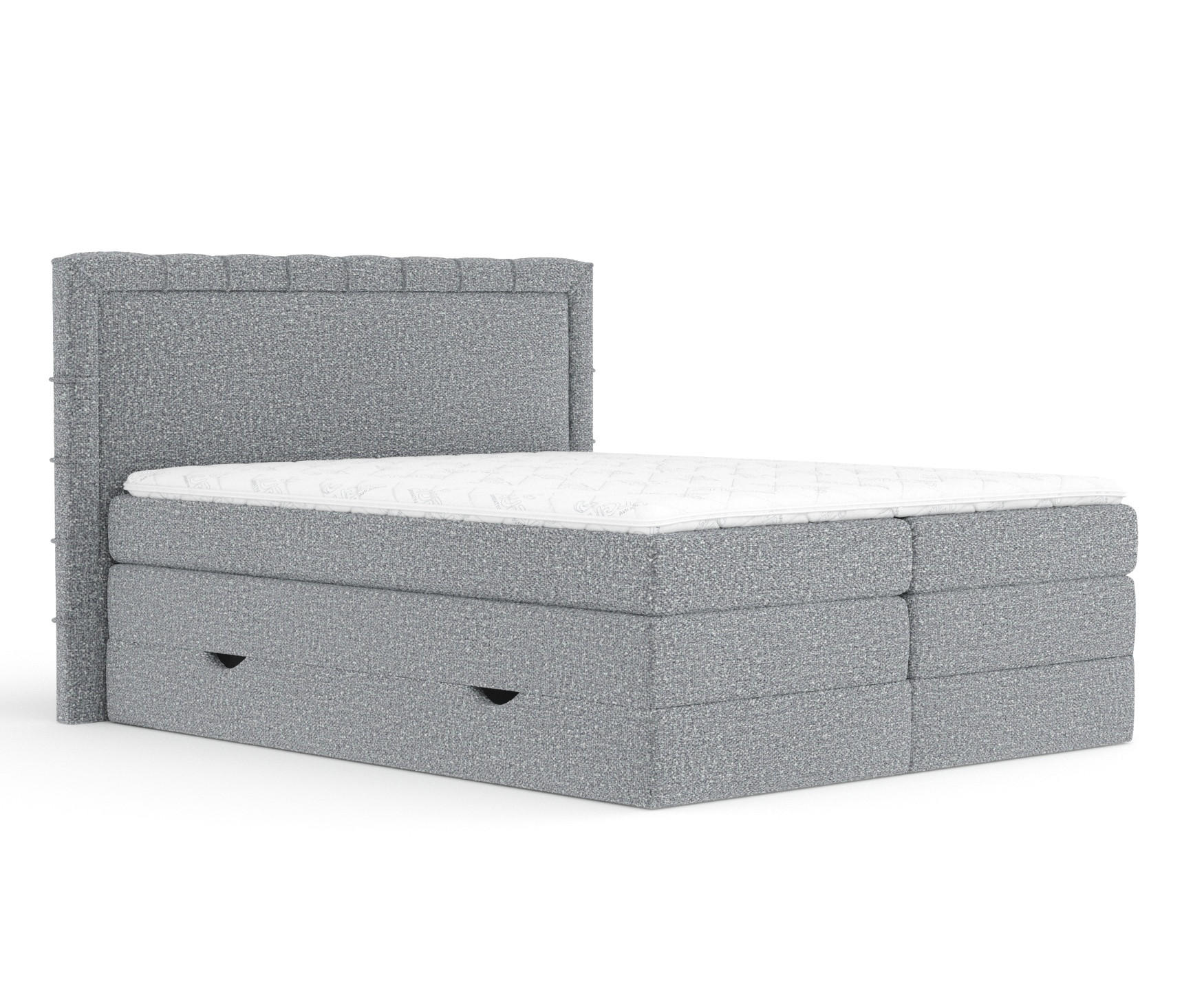 BOXSPRINGBETT Rosabel Grau 140/200 cm mit Matratze und Topper - Schwarz/Grau, Holz/Holzwerkstoff (140/200cm) - Maison de Reve