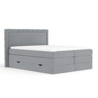 BOXSPRINGBETT Rosabel Grau 140/200 cm mit Matratze und Topper - Schwarz/Grau, Holz/Holzwerkstoff (140/200cm) - Maison de Reve