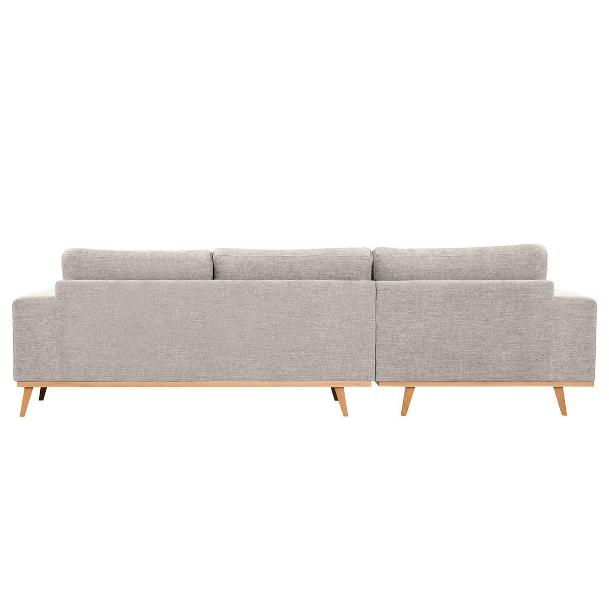 ECKSOFA mit Longchair - Buchefarben/Grau, Buchenholz/Textil (281/153cm) - home24