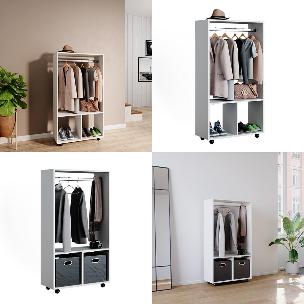 ŠATNÍ SKŘÍŇ Sydney Bílá - bílá, kompozitní dřevo (70/128/30cm) - Vicco