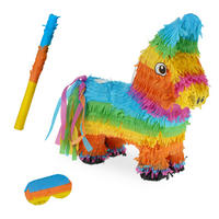PINATA - Multicolor, Papier/Wellpappe (35/38/12cm) - Relaxdays