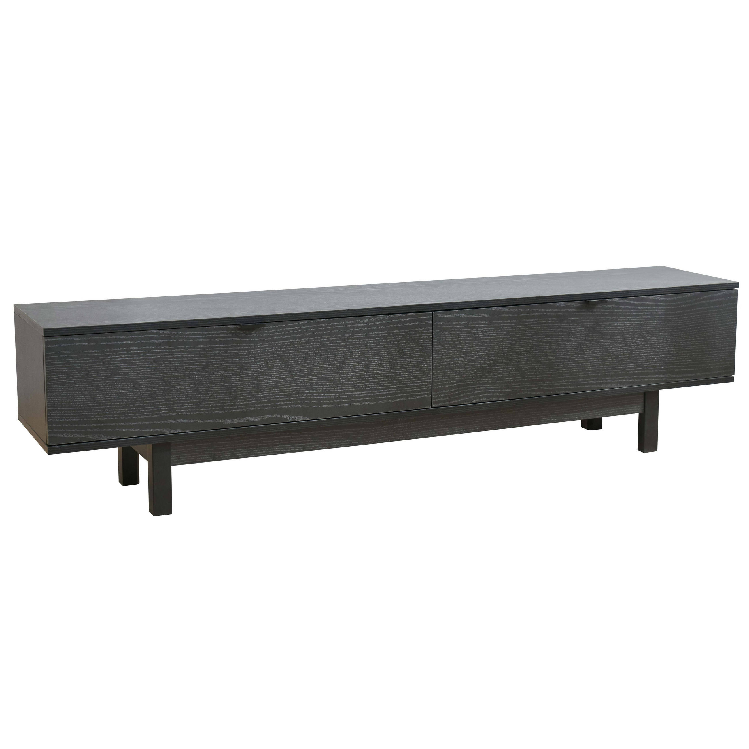 TV-SCHRANK, Schwarz - Schwarz, Holz (30/39/160cm) - Oviala