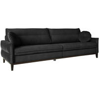 SOFA 3-SITZER Belweder Velours schwarz - Wengefarben/Schwarz, Holz/Textil (268/95/94cm) - Beautysofa