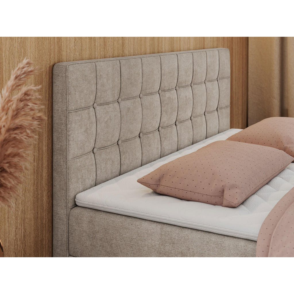 Thumbnail - MKS Boxbett, Beige, Textil, 2-Sitzer, H3, Rechteckig, 180x200 cm, Schlafzimmer, Betten, Boxspringbetten